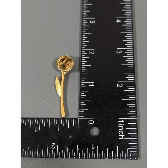 Vintage Gold Tone Rose Bud Flower Pin Brooch - Picture 5 of 5